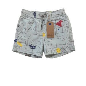 BELLEROSE - SWIM TRUNK - TEAL/YELLOW/RED - NWT